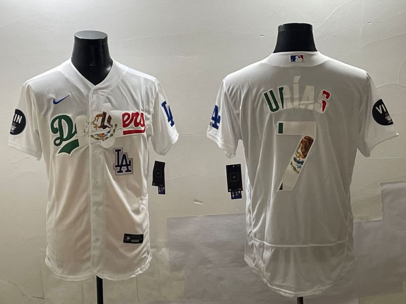 Men Los Angeles Dodgers #7 Urias White Mexico Elite 2025 Nike MLB Jersey style 10